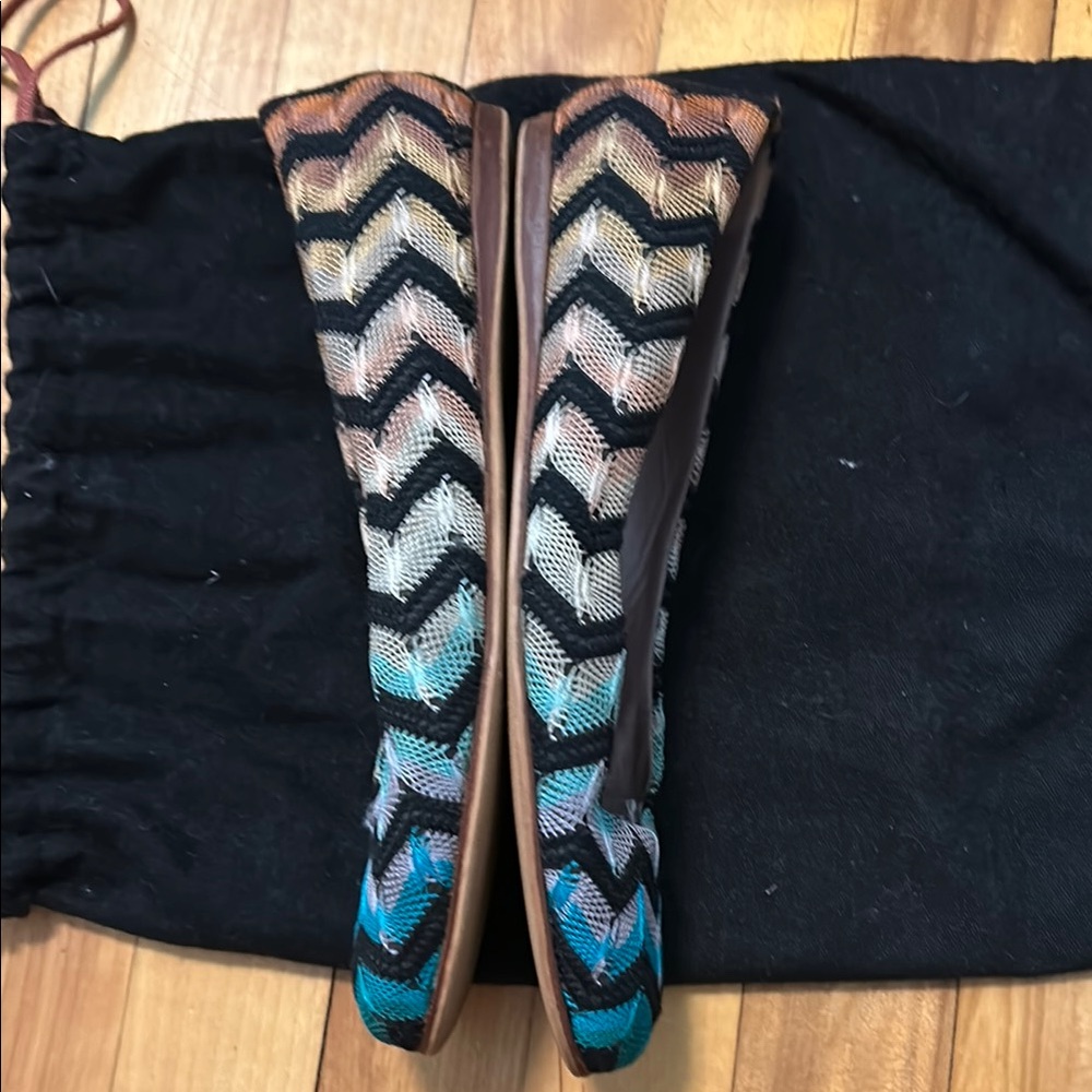 Missoni Blue and Black Chevron Flats - Picture 4 of 6